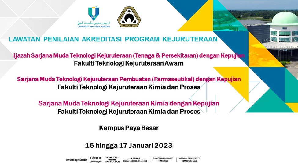 Lawatan akreditasi ETAC, BEM (FTKA / FTKKP) Ijazah Sarjana Muda Teknologi Kejuruteraan (Tenaga Dan Persekitaran), Kejuruteraan Pembuatan (Farmaseutikal) dan kejuruteraan kimia ke Perpustakaan UMP Gambang