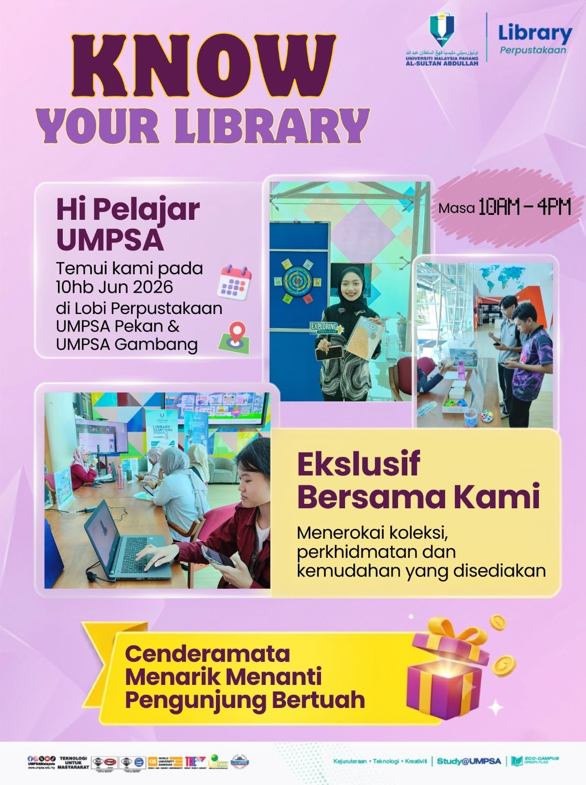 Program Know Your Library (KYL) di Perpustakaan UMPSA Pekan & Gambang